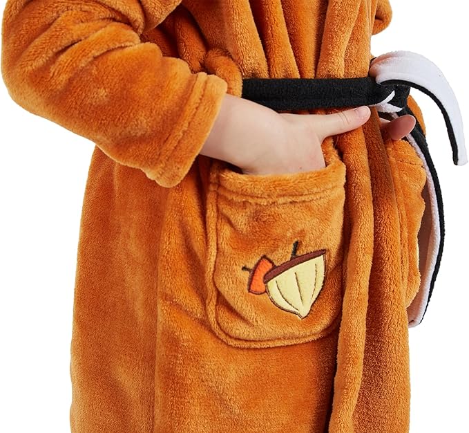 DELEY Girl's Robe Baby Boys Hoodie Robes Toddler Bathrobes for Kids Pajamas Sleepwear