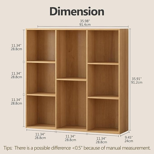 Jpiziso 8 Cube Storage Organizer, Wooden Cube Shelves with Closed Back Panel, Reversible Bookcase, Cubes Closet Organizer for Home, Living Room, Kids Room, Office, Bedroom, Study, Hallway