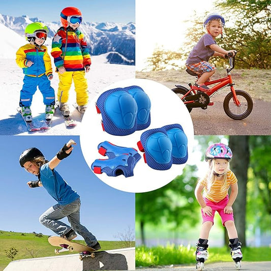Kids Protective Gear Set Knee Pads for Kids 3-14 Years Toddler Knee and Elbow Pads with Wrist Guards 3 in 1 for Skating Cycling Bike Rollerblading Scooter
