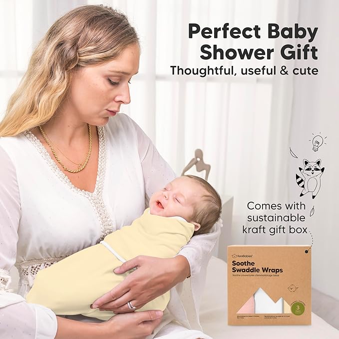 KeaBabies 3-Pack Organic Baby Swaddle Sleep Sacks - Swaddles for Newborns, Infant 0-3 Months, Baby Girls, Boys, Soft & Snug Newborn Sleep Sack, Nursery Swaddling Blankets (Vivacious)