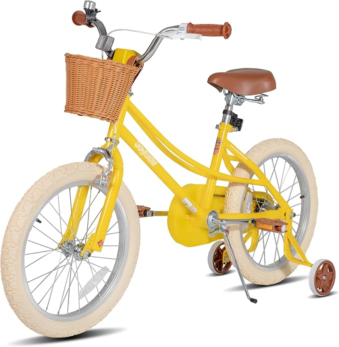 JOYSTAR Girls Bike for 2-12 Years Old Toddlers and Kids, 12" 14" 16" 18“ 20" Retro Style Kids Bike with Training Wheels, 18 20 Inch Children Bicycle with Kickstand