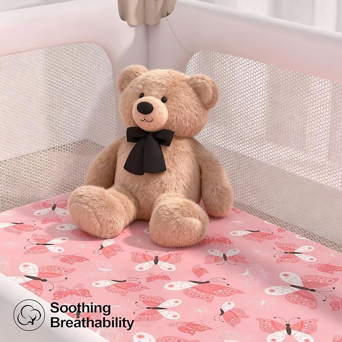 Baby Bassinet Sheets for Baby Boy Girls,4-Pack Fitted Bassinet Sheets Set Compatible with Halo Bassinest Swivel Sleeper,Baby Delight,Angelbliss,32"X16" (Plant World)