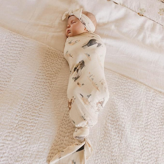 Copper Pearl Large Premium Knit Baby Swaddle Receiving Blanket Montana