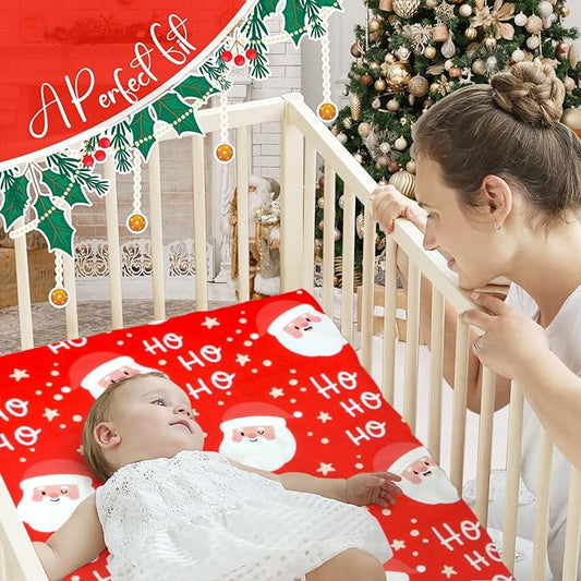 UOMNY Santa Claus Crib Sheet Christmas Fitted Crib Sheets Baby Sheet for Standard Crib and Toddler Mattresses Nursery Bedding Sheet Crib Mattress Sheets for Boys and Girls 1 Pack Space Toddler