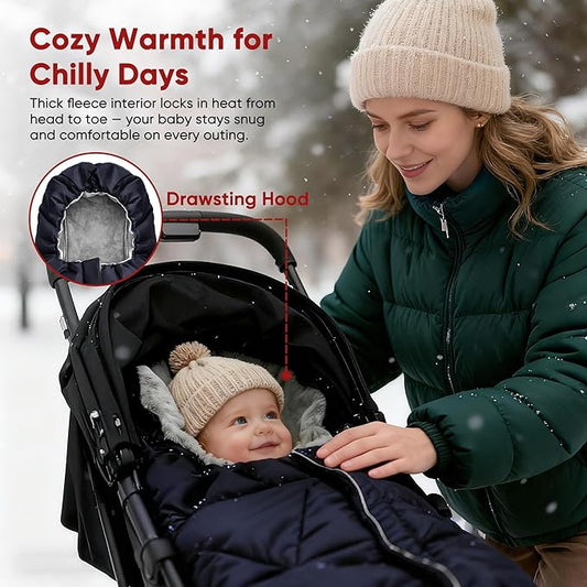 Universal Stroller Blanket & Stroller Footmuff,Water-Repellent Bunting Bag for Babies,Toddlers and Kids,Zipper Footmuff for Stroller,Stroller Winter Cover Warm Baby Sleeping Bag