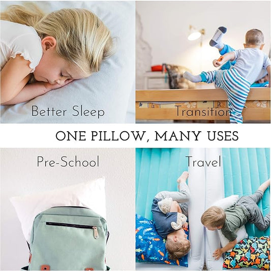 Little Sleepy Head Toddler Pillow 13x18 - Hypoallergenic Ergonomic Pillow for Sleeping, Nursery Pillow (1-Pack)