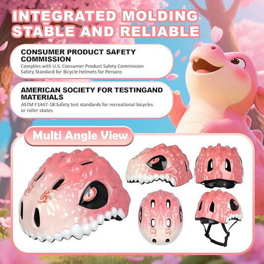 Toddler Kids Bike Helmet,3D Dinosaur Helmets for Boys Girls Infant/Baby to Children 1/2/3/4/5/6/7/8 Years Old Lightweight Adjustable Multi-Sports Bicycle Scooter Skateboard Skating Cycling