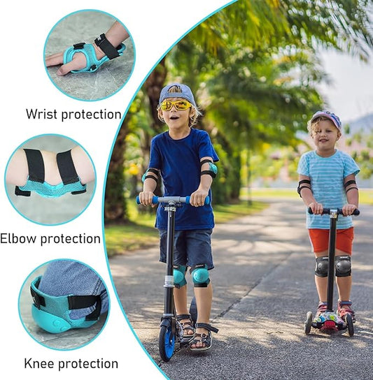 PAPAISON Kids/Youth Knee Pad, Elbow Pads & Wrist Guards for Inline Skating Bike Cycling Skateboard Scooter, 3 in 1 Protective Gear Set for Girls Boys Adult