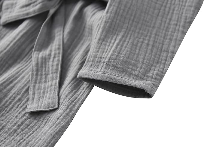 Organic Cotton Toddler Bathrobe, Soft and Breathable Baby Robe for Kid, Boy& Girl Hooded Robe Muslin