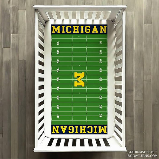 STADIUMSHEETS Day1Fans Officially-Licensed Fitted Crib Sheet (Michigan Wolverines)