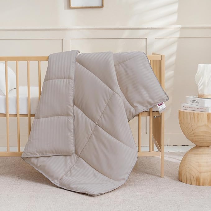 ZPECC Toddler Down Alternative Comforter, 39x47 Hypoallergenic Baby Blanket Quilt, Soft Breathable Lightweight All Season Kids Duvet Insert for Crib Stroller Cot Daycare, Ashes of Roses