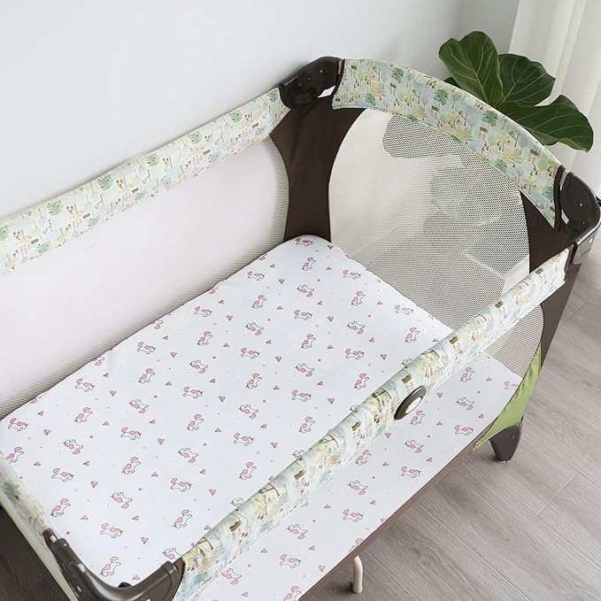 Pack and Play Sheets, Pack n Play Sheets | Mini Crib Sheets 2-Pack, Ultra Soft Pack n Play Mattresses Sheets Compatible with Graco Pack n Play, Soft and Breathable Material, Pink