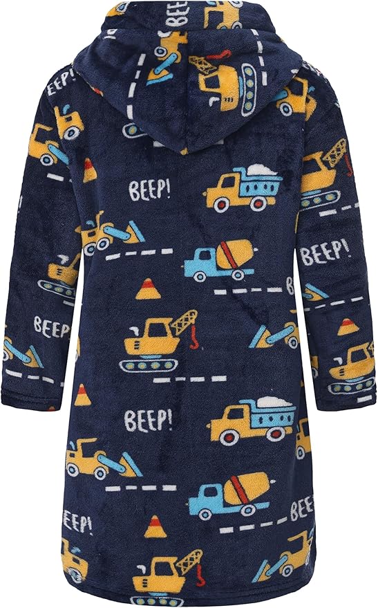 Kid Fleece Hooded Robes Girls Bathrobes Boys Soft Plush Sleepwear Toddler Fuzzy Pajamas