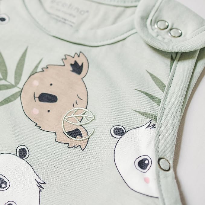 Ecolino Organic Cotton Baby Sleep Sack - 2-Way Zipper Baby Wearable Blanket - Infant to Toddler Sleeping Bag Sack - 2 Months - 2 Years - Safari
