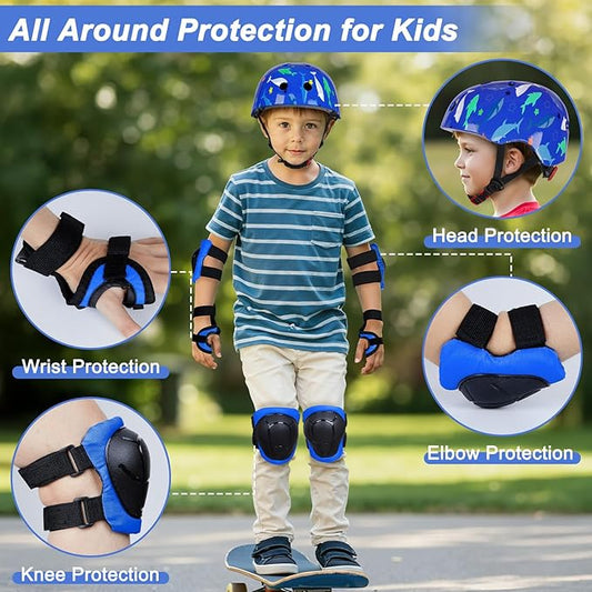 FIODAY Kids Helmet Knee Pads for Kids Unicorn Knee and Elbow Pads Wrist Guards Adjustable Protective Gear Set for Girls Boys Sports Skateboard Inline Skating Scooter