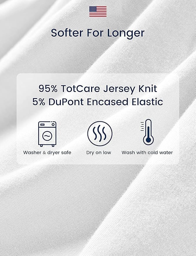 TotAha Premium Soft Pack n Play Sheets, Super Stretchy Jersey Knit Mini Crib Sheets Fitted, Silky Comfort Pack and Play Mattress Sheets, 2 Pack (Sea Animal)
