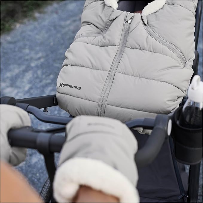UPPAbaby CozyHandmuff - Easily Attaches to Stroller Handlebars - Ultra-Plush, Weather-Proof Hand Protection - Lucy (Rosewood Mélange)