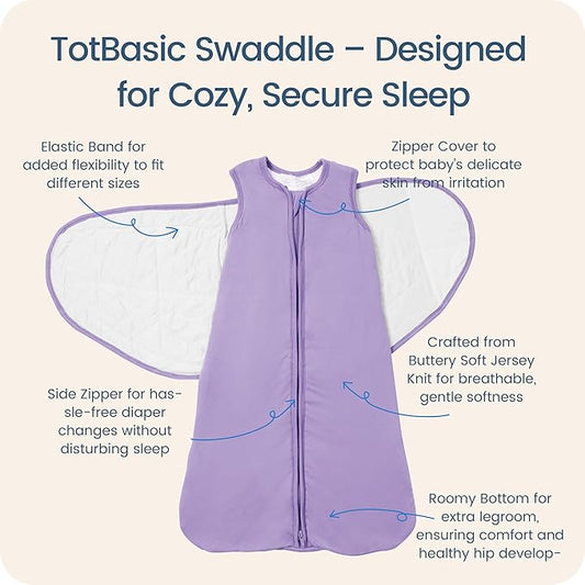 Newborns Swaddle Sleep Sack 0–3 Months, 1.0 TOG Baby Blanket for Newborns, Soft Sleeping Bag for Infants