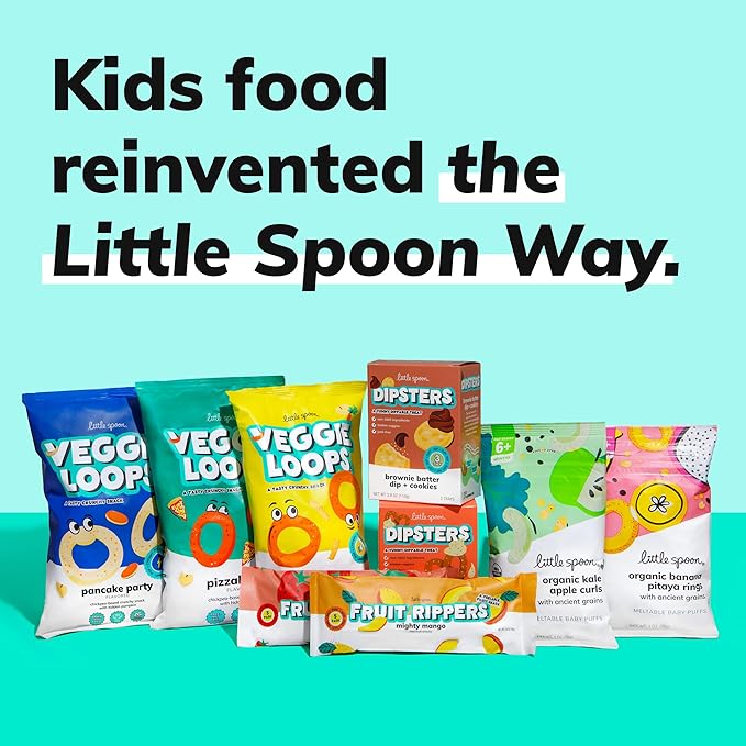Little Spoon Kale Apple Meltable Baby Puffs, Organic Corn Quinoa Sorghum, No Rice, No Added Sugar Snacks, Encourages Self-Feeding, 1 Oz Bag, 4 Pack