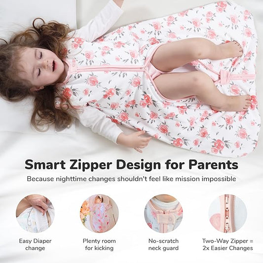 Mama Cheetah Baby Sleep Sack 2.5 TOG, Organic Cotton Baby Wearable Blanket with Two-Way Zipper, Swaddle Transition Baby Sleeping Bag for Newborn Infant Toddler Boy Girl, 24-48 Months