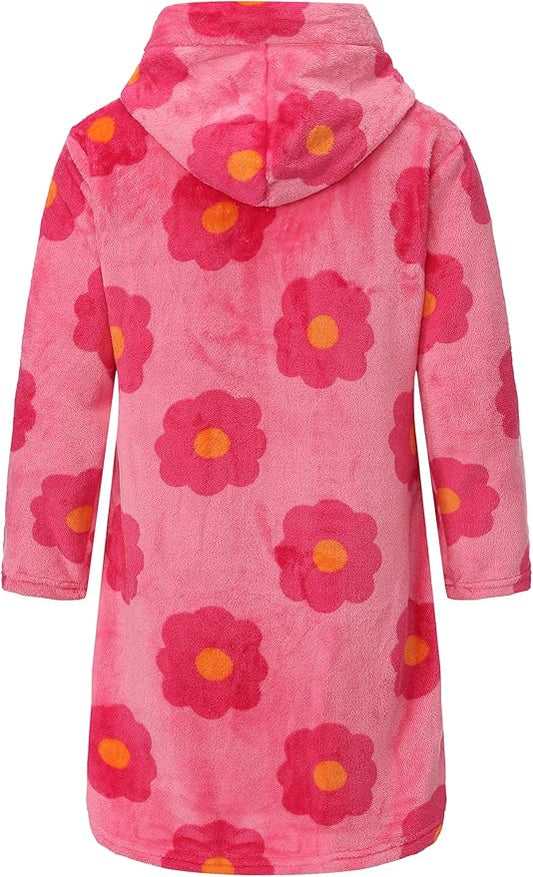 Kid Fleece Hooded Robes Girls Bathrobes Boys Soft Plush Sleepwear Toddler Fuzzy Pajamas