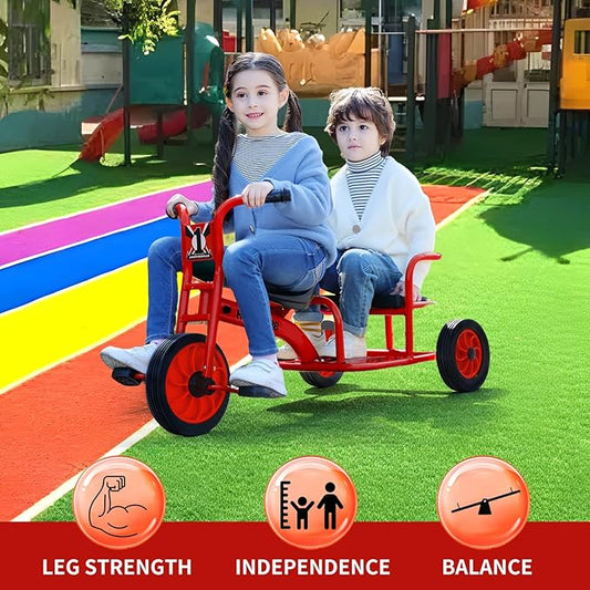 Kids Tricycle for Riders Ages 3-5 Preschool Playground Kids Tricycles, Daycare Toddler Tandem Trike,Children Tandem Bike, Outdoor Playground Equipment Trike