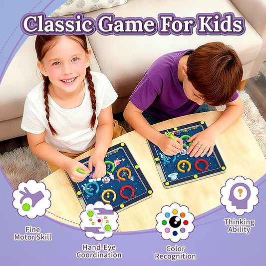 Magnetic Color and Number Space Maze Level 1– Montessori Wooden Puzzle Toy for Toddlers, Preschool Learning Activity for Fine Motor Skills, Educational Gift for Kids Ages 1+