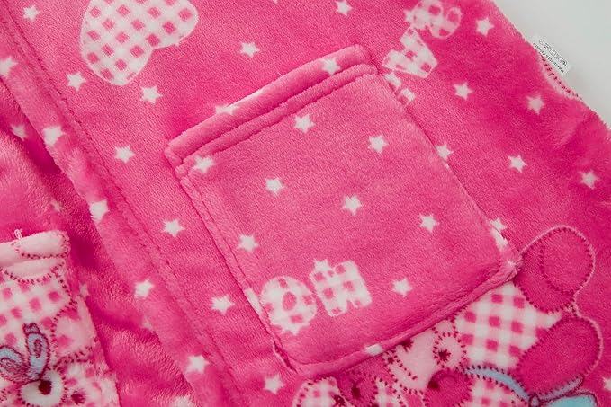 Toddler Robes Cute Pattern Bathrobe Unisex Kids Robe Baby Flannel Hoodie Pajamas Sleepwear