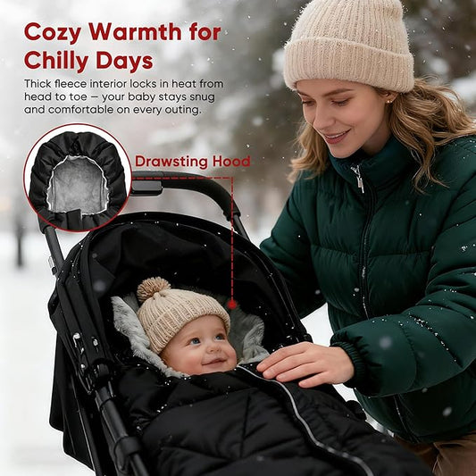 Universal Stroller Blanket & Stroller Footmuff,Water-Repellent Bunting Bag for Babies,Toddlers and Kids,Zipper Footmuff for Stroller,Stroller Winter Cover Warm Baby Sleeping Bag