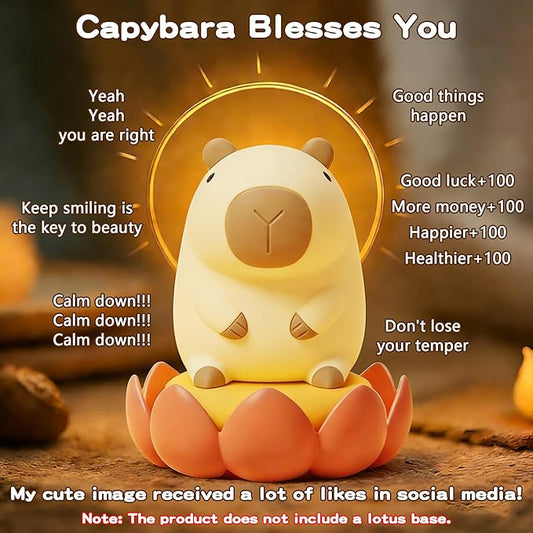 FAMIDUO Capybara Night Light for Kids - Safe Squishy Silicone Nursery Light with Timer,Dimmable & Rechargeable Touch Bedside Lamp, Cute Capybara Gift for Boys Girls Toddlers, Baby & Kids Room Decor