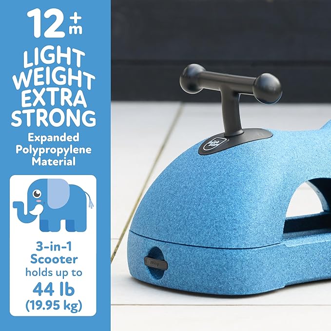 Nuby Boogie Buggy 3-in-1 Scooter for Kids – Walker, Scooter & Caster Board, Lightweight EPP Foam, Waterproof, Indoor & Outdoor Ride-On Toy, Balance & Coordination Development, Blue Boogie Buggy