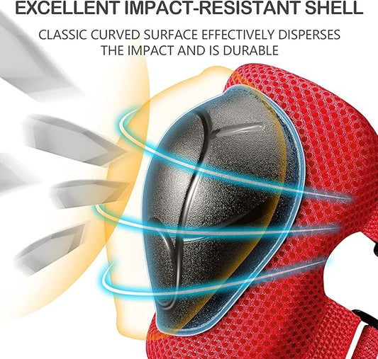 Adjustable Kids Helmet with Knee Pad, Elbow Pads & Wrist Guards - Toddler Bike Helmets for Ages 3-5, 5-8, 8-14 Years - Perfect for Skating, Biking, Cycling, and Skateboard - for Boys and Girls