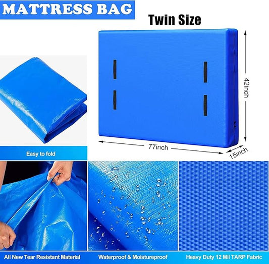 Mattress Bags Covers for Moving and Storage(Twin Size),Mattress Cover Bags for Moving- Heavy Duty,Mattress Protector for Moving,Mattress Bags for Storage,Moving Bags,Moving Supplies
