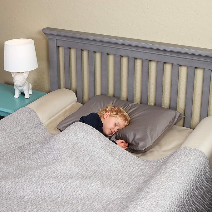 Hiccapop [2-Pack Inflatable Bed Rail for Toddlers | Portable, Blow-up Bed Bumper for King, Queen, Full, with Non-Slip Machine-Washable Cover | Travel Bed Rail for Hotel, Grandma's, Vacation