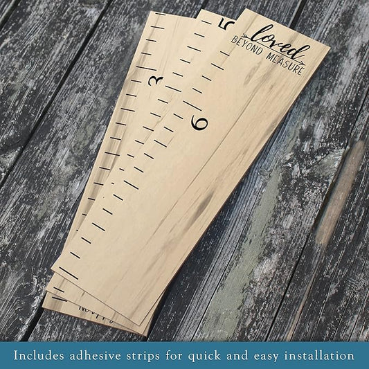 Farmhouse Style Wooden Kids Growth Chart Ruler for Boys and Girls (Weathered Natural - NTT)