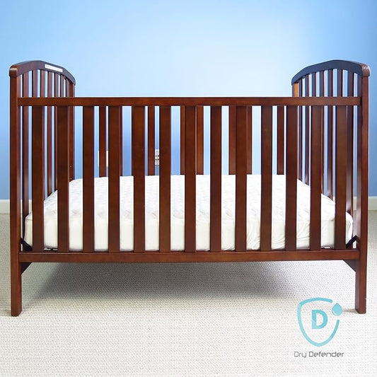 Organic Cotton Waterproof Fitted Crib Pad - Natural Baby Crib Mattress Cover & Protector - Unbleached, Non-Toxic & Hypoallergenic (28" x 52" x 7")