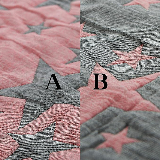 NTBAY 3 Layer Toddler Blanket, Muslin Cotton Jacquard Bed Blankets, Lightweight Thermal Baby Blanket, Super Soft and Warm Crib Blanket for All Seasons, Decoration Gift, 30"x40", Red and Black Star