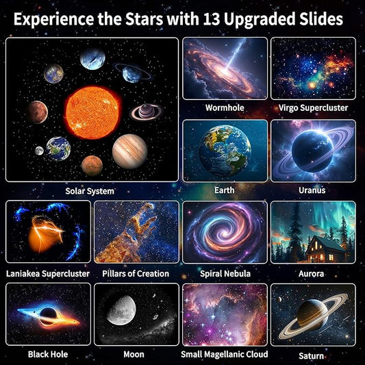 FlyLily Galaxy Projector for Bedroom, 13 in 1 Planetarium Star Projector with Solar System & Constellation, 360° Rotating Galaxy Light, Space Night Light for Kids Adults Gifts