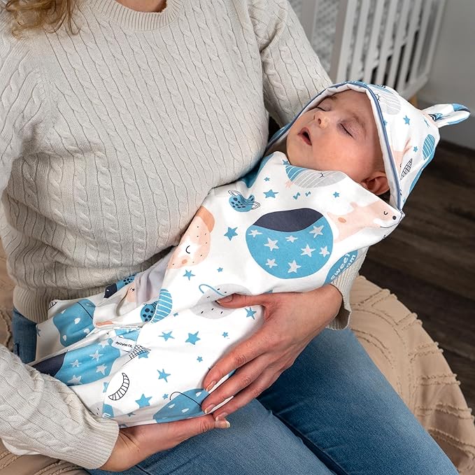 Sleep Sack 3-6 Months: 3-Way Adjustable Swaddles for Newborns, Baby Essentials, 100% Cotton Lining with Polyester Fabric, Perfect Newborn Swaddle Blanket for New Moms