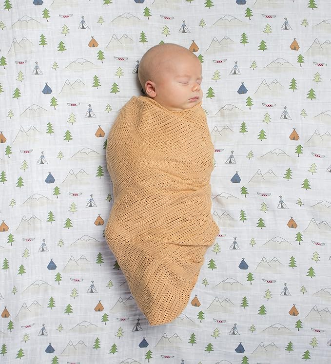 Amazing Baby Cotton Muslin Fitted Crib Sheet, Outdoor Adventure