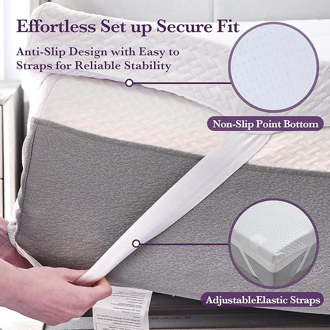 SINWEEK 3 Inch Gel Memory Foam Mattress Topper with Cooling Cover Ventilated Soft Mattress Pad, Bed Topper, CertiPUR-US Certified, Twin XL Size,