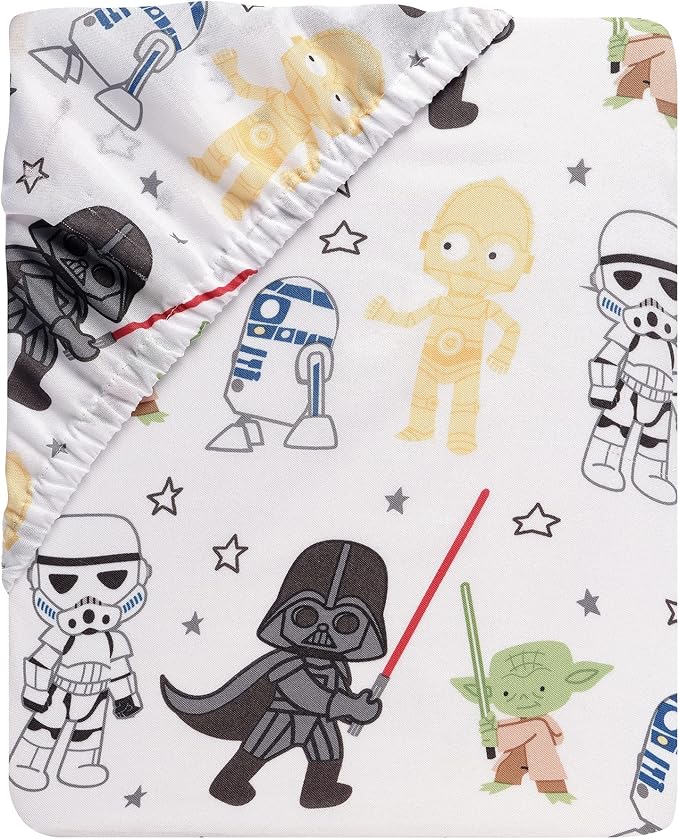Lambs & Ivy Star Wars Classic 3-Piece Baby Crib Bedding Set - Yoda/Darth Vader