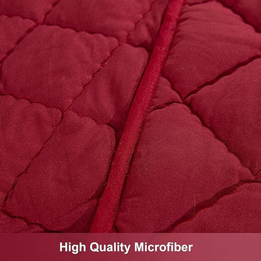 NTBAY Down Alternative Toddler Comforter, Lightweight and Warm Solid Color Baby Crib Quilted Blanket, 39x47 inches, Red