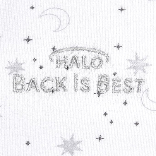 HALO 100% Cotton Sleepsack Swaddle, 3-Way Adjustable Wearable Blanket, TOG 1.5, Midnight Moons Grey, Small, 3-6 Months