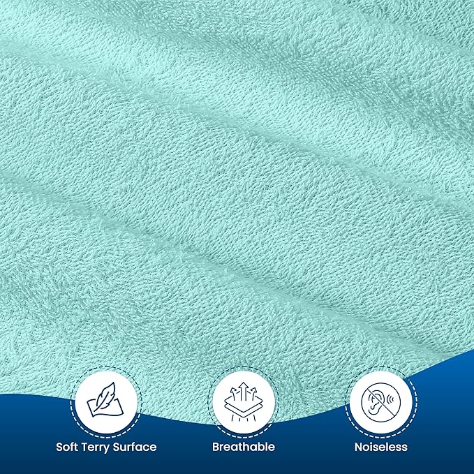 Utopia Bedding Waterproof Mattress Protector Queen Size, Premium 200 GSM Terry Mattress Cover, Soft & Breathable Bed Cover, Fitted Sheet Style with Stretchable Deep Pockets 17" (Spa Blue)