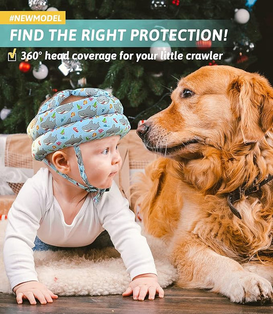 Baby Helmet for Crawling & Walking - Head Protector for Infants, Soft Cushion Safety Headguard, Toddler Inflatable Helmets 6-12 Months