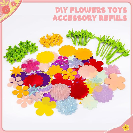 Toyly DIY Fabric Flower Bouquets Toys Accessories - Flowers Market Toy Fittings - Arts & Crafts Toy Parts