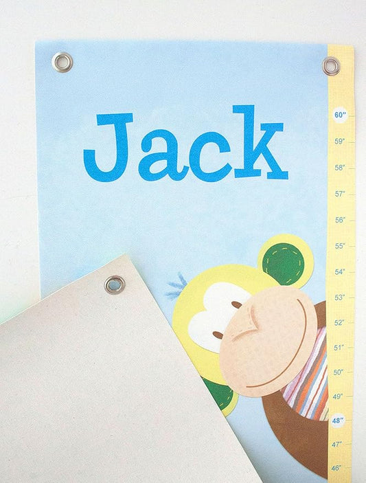 Personalized Growth Chart for Kids, Zoo Animals, Blue - I See Me!