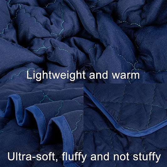 NTBAY Down Alternative Oversized Toddler Comforter, Super Soft and Warm Solid Color Baby Crib Quilted Blanket, 43x60 inches, Navy Blue