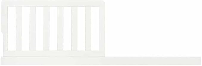 Toddler Bed Safety Guard Rail for Evolur Baby Convertible Cribs - Solid Wood Rail for Convertible Crib to Toddler Bed Conversion - Safety Bed Rail for Children (Brushed White, Model 847)